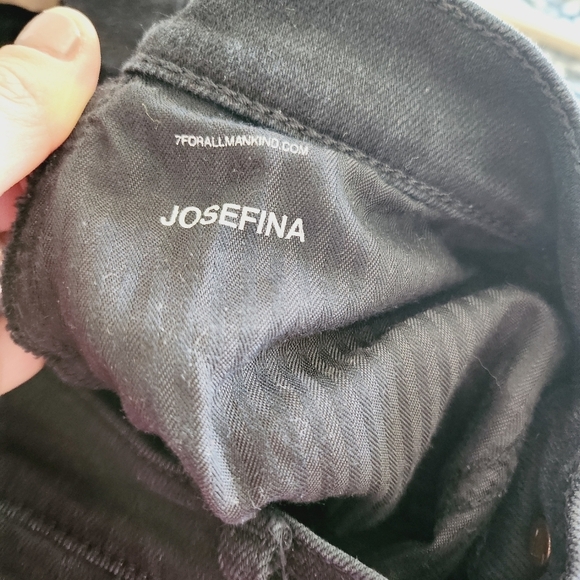 7 For All Mankind Luxe Vintage Josefina Black Skinny Mid-rise Jeans - Picture 7 of 9